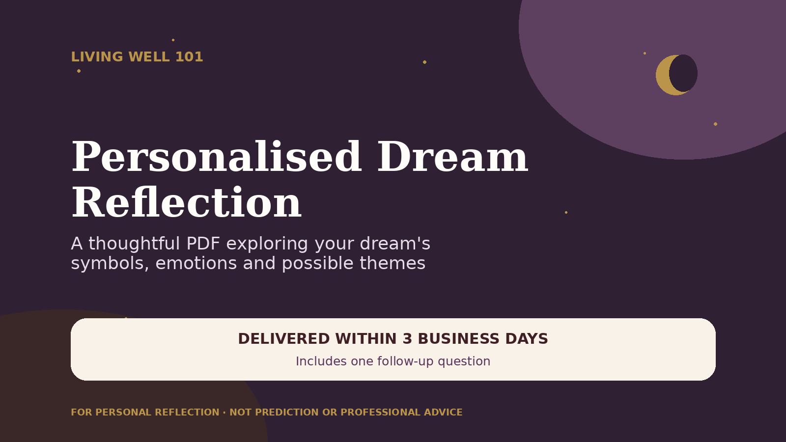 Personalised Dream Reflection by Living Well 101